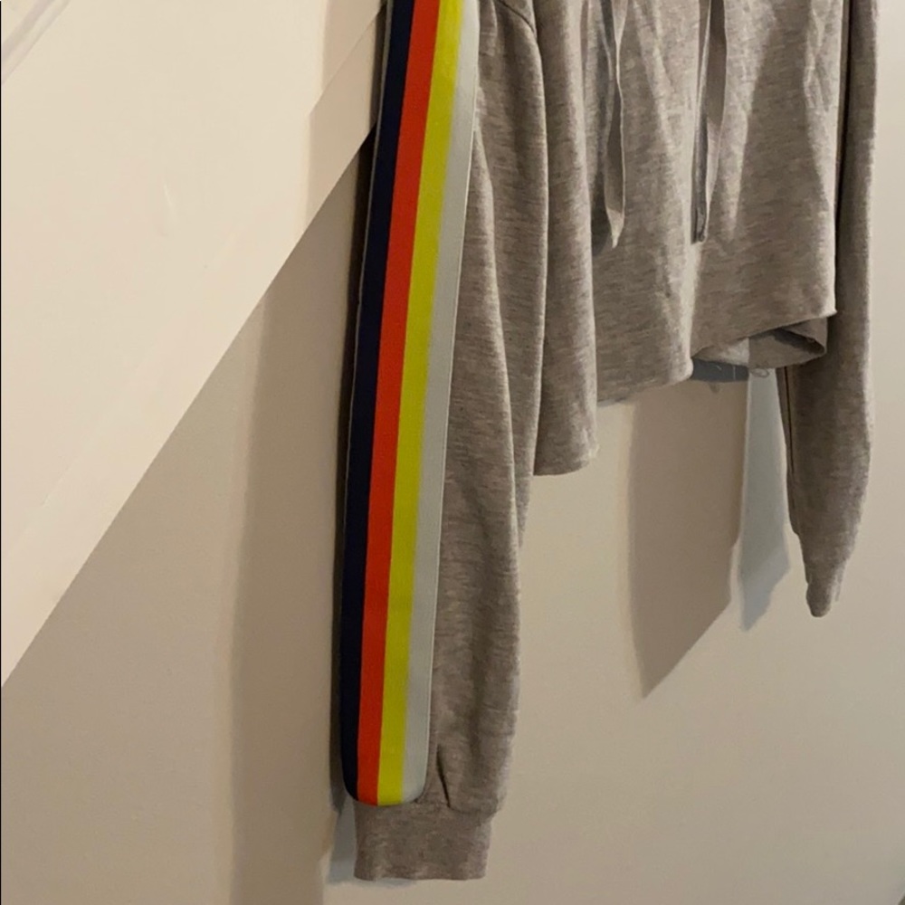 Wild Fable Cropped Gray Hooded Sweatshirt - Picture 3 of 4